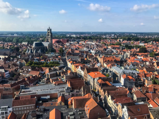 istock Bruges cityscape from above, Belgium 856665498