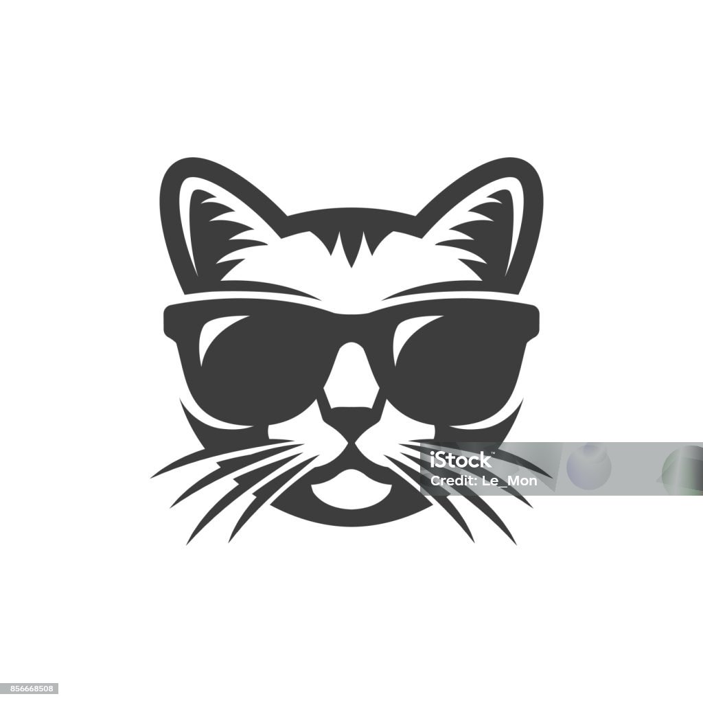 Gato em óculos de sol - Vetor de Gato doméstico royalty-free