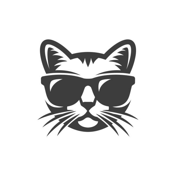 Cat in sunglasses Cat in sunglasses uncool stock illustrations