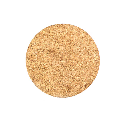 Round cork board. Isolated on white background