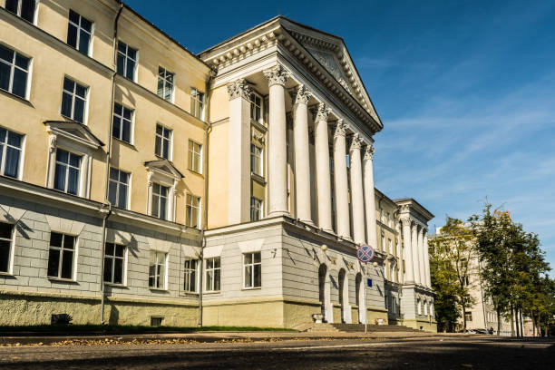 istock building with columns, urban architecture of colonial style 856679772