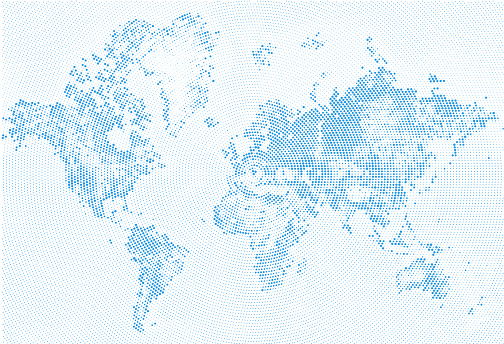 Halftone world map