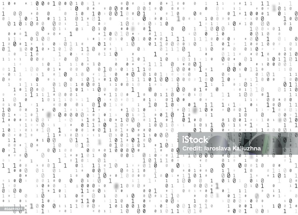 Vector binary code white seamless background. Big data and programming hacking, decryption and encryption, computer streaming black numbers 1,0. Coding or Hacker concept texture or web page fill Binar code background Binary Code stock vector