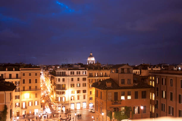 istock Panoramic view with famous Spanish Steps from Piazza di Spagna in Rome 856694216