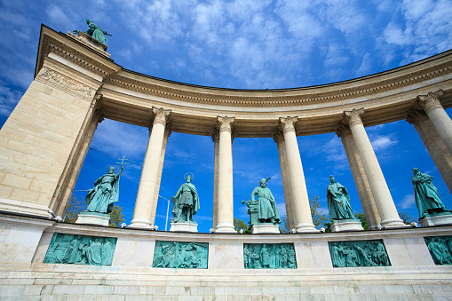 A monument to Hungarian kings at the famous Hero’s square in Budapest.