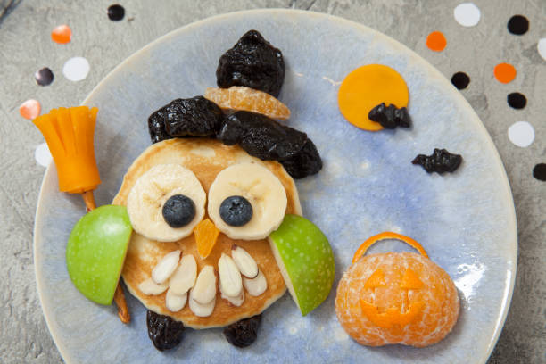 istock Owl pancake for kids breakfast on Halloween 856703120
