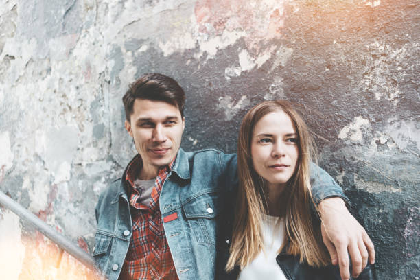 istock Happy couple spending time together on the street 856706850
