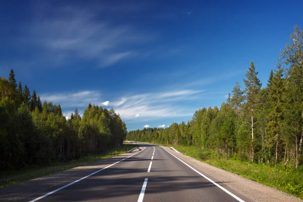 istock Highway with markings on the sky background. 856711108