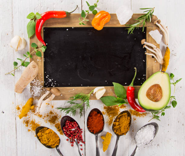 istock Various colorful spices on wooden table 856711196