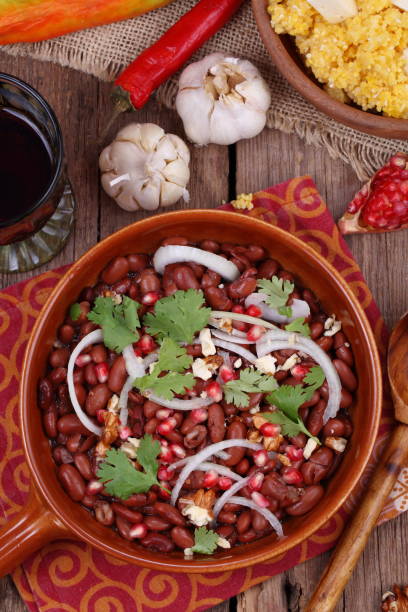 istock Lobio with corn porridge with brynza and red wine 856711314
