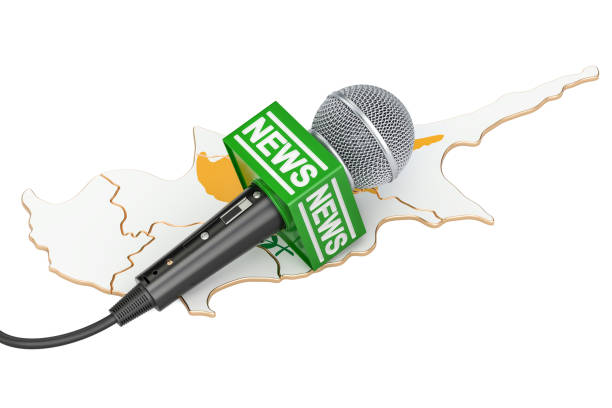 istock Cyprus News concept, microphone news on the map. 3D rendering 856714656