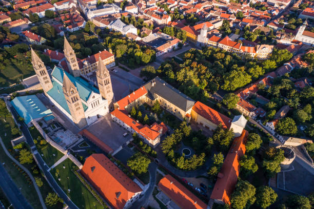 istock Pecs, Szekesegyhaz. Bird eye view 856730392