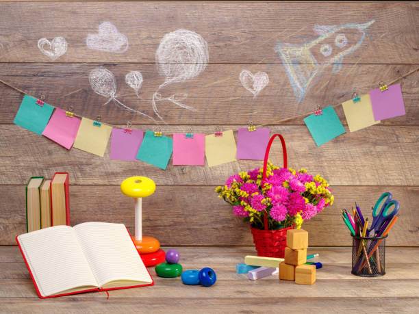 istock Desk with stationery. Studio shot on wooden background. 856743370