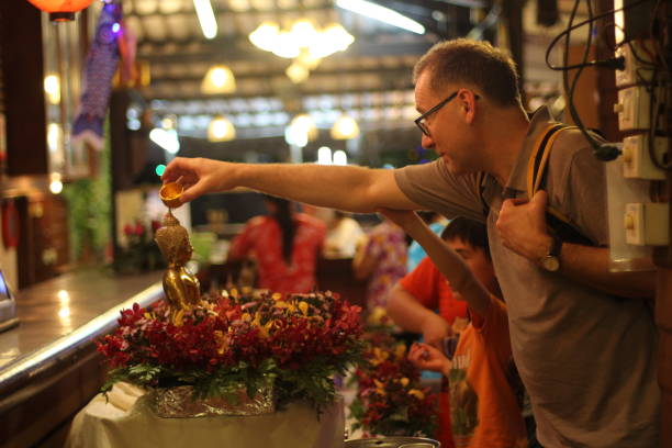 istock Buddhist temple celebration in Thailand 856743724