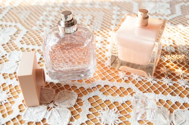 istock Two bottles of perfume for women 856747306