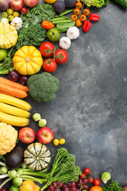 istock Top view of rainbow vegetables, autumn harvest 856757456