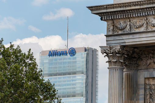 The Allianz Tower in Milan, Italy. Allianz is a German firm that offers insurance and financial services.