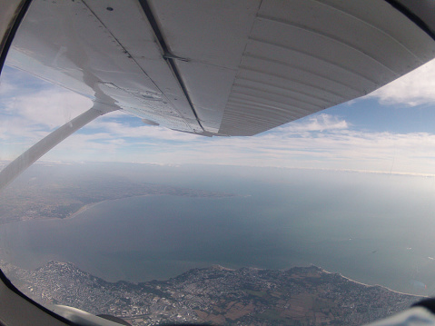 Seeing From Above Earth From A Plane Stock Photo - Download Image Now - Aerial View, Air ...