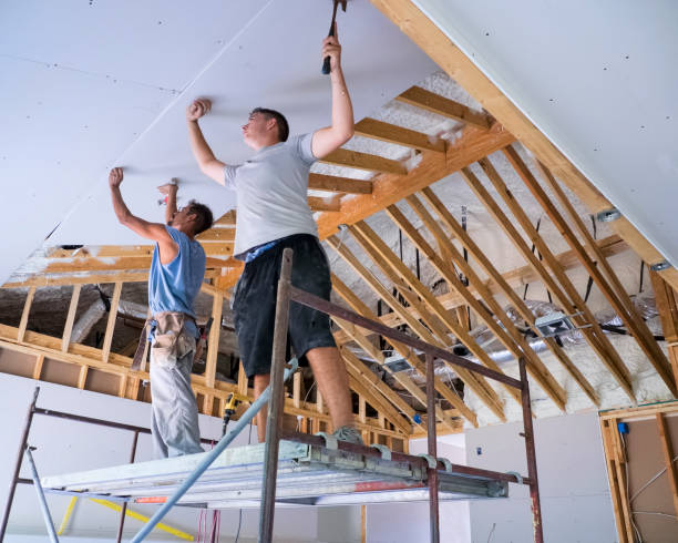 istock Two men putting up the sheetrock 856783756
