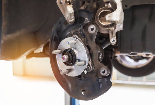 istock wheel hub car with disc brake system on car maintenance suspension 856798078