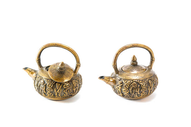 istock Miniature antique brass teapot 856800868