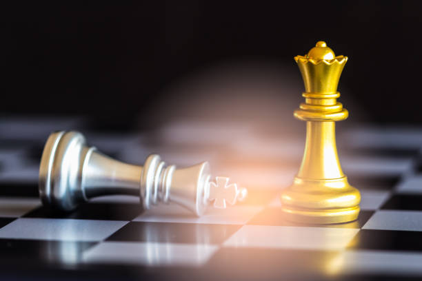istock Strategy chess battle Intelligence challenge game on chessboard. Success the strategy concept. Chess business leader and success idea. Chess strategy game business competition success play. 856805132
