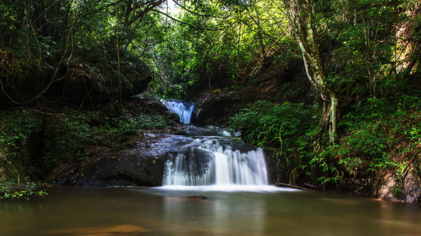 istock waterfall , The natural water with mountain at Thailand . 856809588