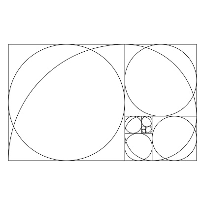 Vector illustration of a template of the golden ratio