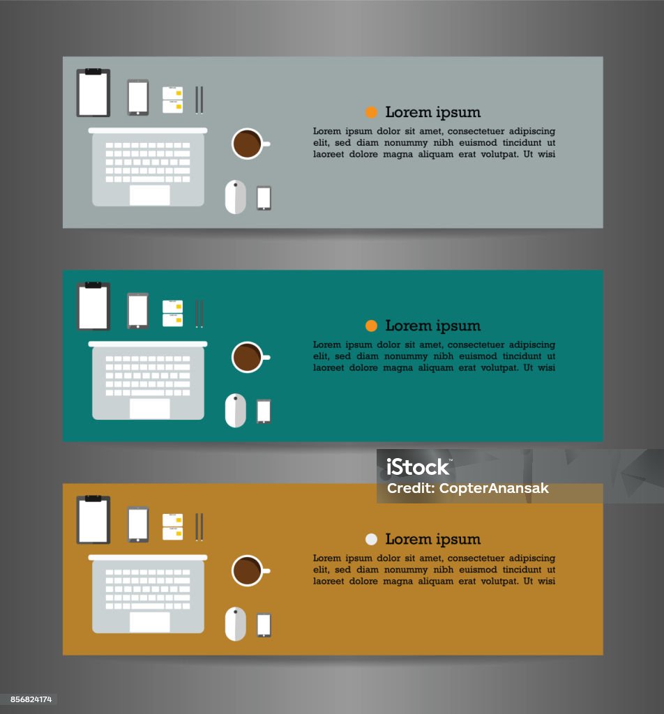 Set Three Flat Computer Banner Texture Vector Banner Background For Web ...