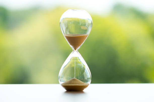 istock Sand clock, business time management concept 856845460