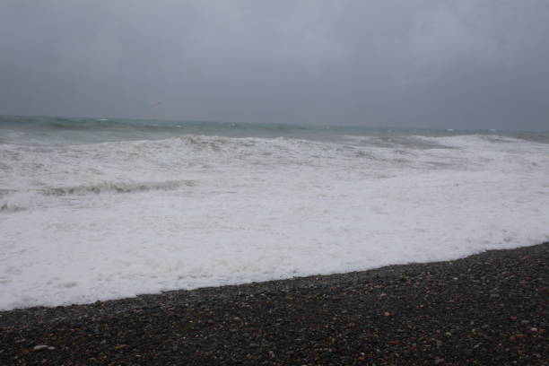 istock storm waves and rain on the sea beach black sea 856851364