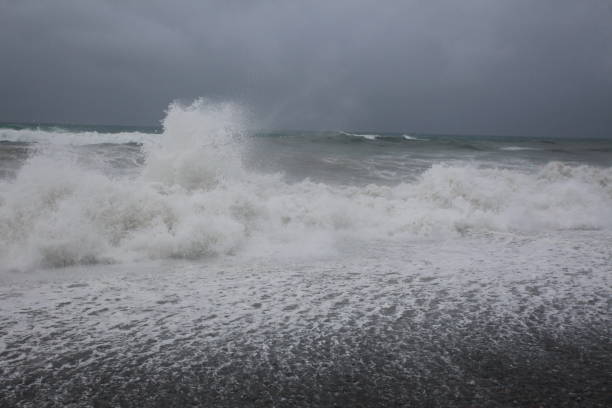 istock storm waves and rain on the sea beach black sea 856854016