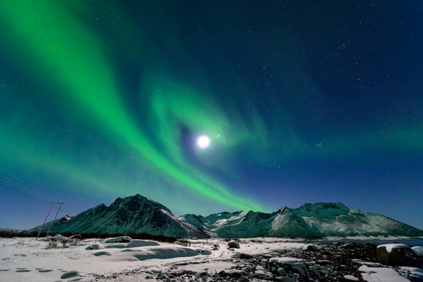 istock Aurora Northern Polar light in night sky over Northern Norway 856854586
