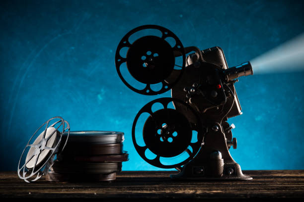 istock Old style movie projector, close-up 856859062