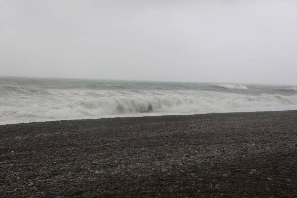 istock storm waves and rain on the sea beach black sea 856861346