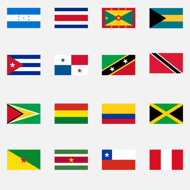 flaggen der staaten lateinamerikas - flag of guyana stock-grafiken, -clipart, -cartoons und -symbole