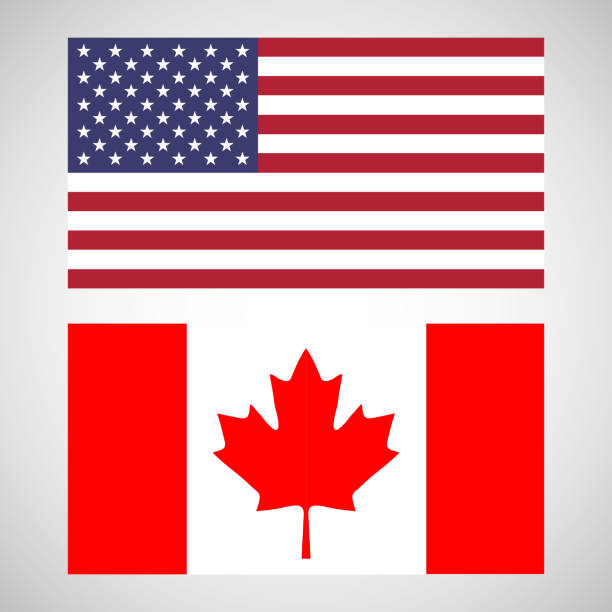 флаг россии сша канады - canadian flag illustrations stock illustrations