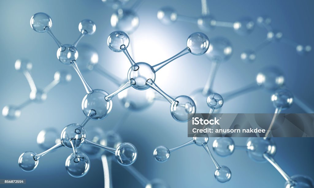 Sfondo astratto della struttura atomica o molecolare - Foto stock royalty-free di Molecola