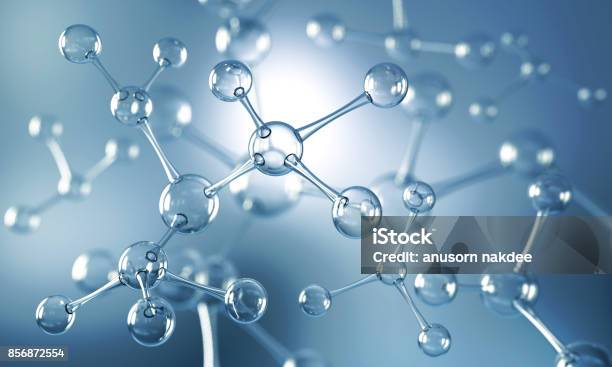 Sfondo Astratto Della Struttura Atomica O Molecolare - Fotografie stock e altre immagini di Molecola