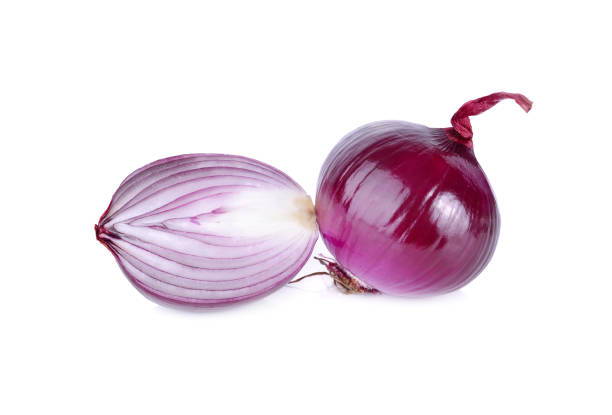 istock whole and half cut fresh shallot or red onion on white background 856873088