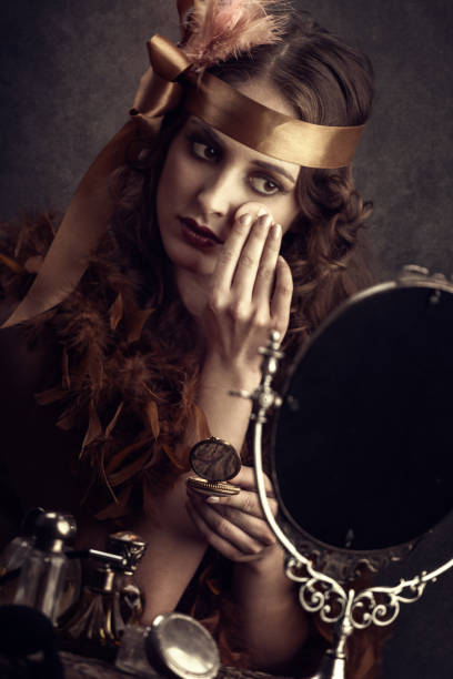 istock Young woman powdering face 856880934