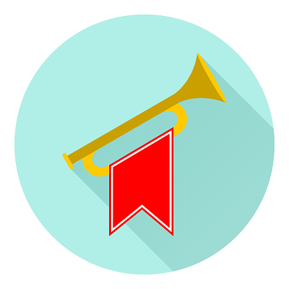 Horn, trumpet icon. Flat design, vector illustration, vector.
