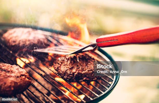 Tasty Meat On The Grill Stock Photo - Download Image Now - Barbecue Grill, Grilled, Barbecue - Meal