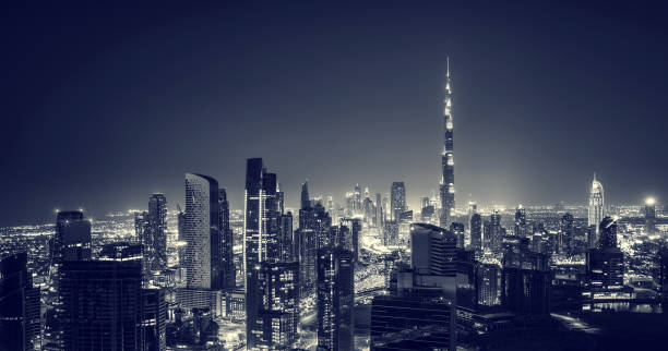 istock Beautiful Dubai city at night 856888464