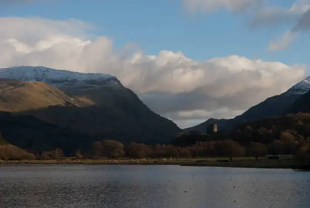 Photo of Snowcapped Mountains and Dolbadarn Castle