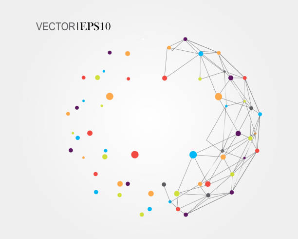 ilustraciones, imágenes clip art, dibujos animados e iconos de stock de concepto de conexión. fondo de vector geométrico para negocio o ciencia - vector pattern striped internet