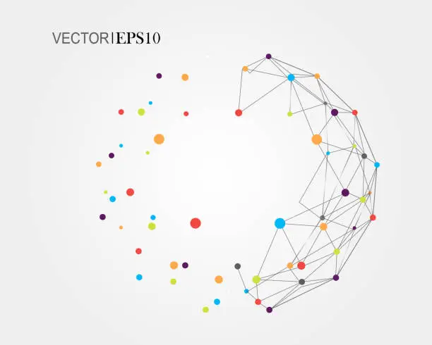 Vector illustration of Connection concept. Geometric vector background for business or science