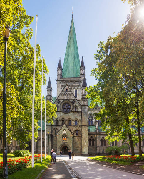 istock Nidaros Cathedral (Nidarosdomen) in sunny summer day. Trondheim, Norway. 856892216