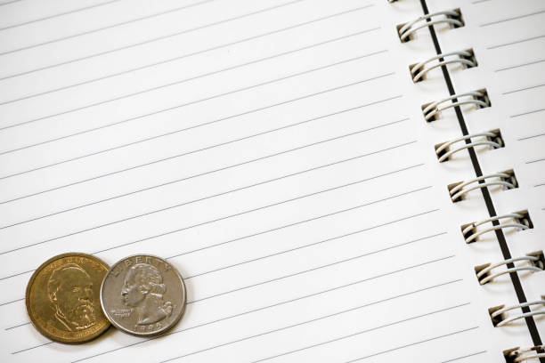 istock Creative flat lay of financial planning item, money notebook with copyspace 856896588