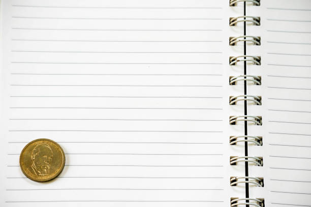 istock Creative flat lay of financial planning item, money notebook with copyspace 856896604